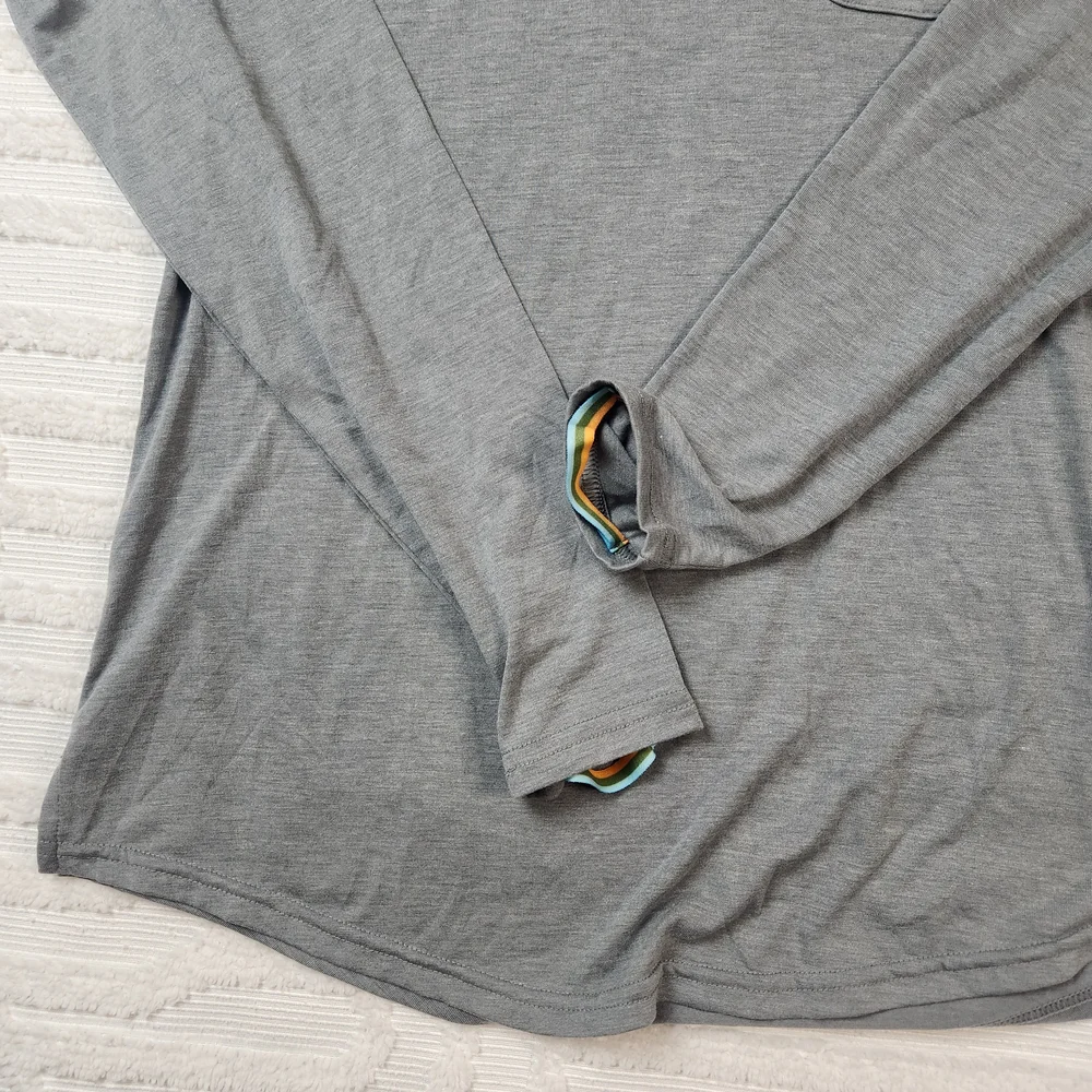 Marsh Wear UPF 40 Gray Hooded Long Sleeve Shirt with Fish Graphic Womens Small - Picture 3 of 8